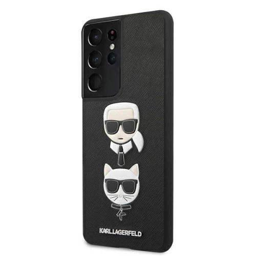 Etui Karl Lagerfeld KLHCS21LSAKICKCBK Samsung Galaxy S21 Ultra czarny/black hardcase Saffiano Ikonik Karl&Choupette Head