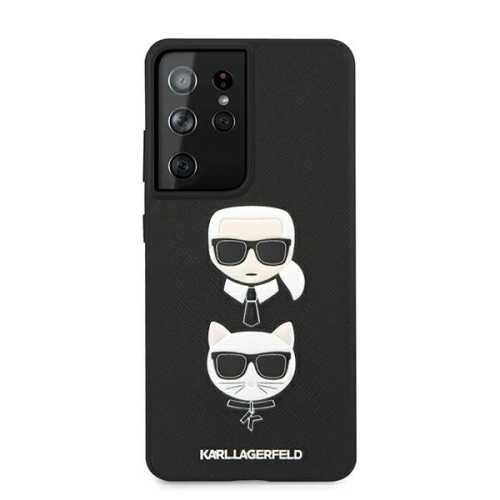 Etui Karl Lagerfeld KLHCS21LSAKICKCBK Samsung Galaxy S21 Ultra czarny/black hardcase Saffiano Ikonik Karl&Choupette Head