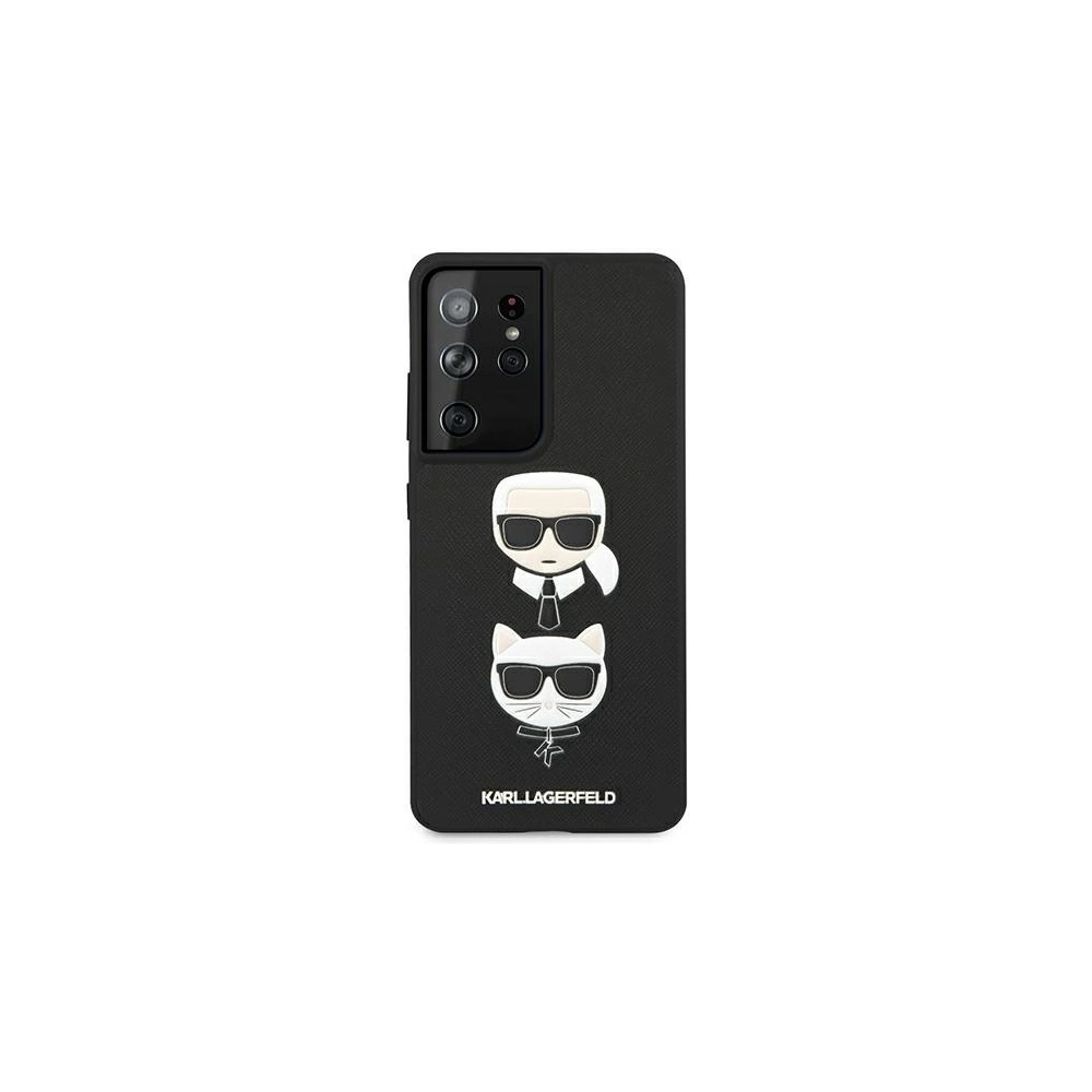 Wholesale Karl Lagerfeld KLHCS21LSAKICKCBK Samsung Galaxy S21 Ultra black hardcase Saffiano Ikonik Karl&Choupette Head - KLD441BLK - {ean13} - Hurt