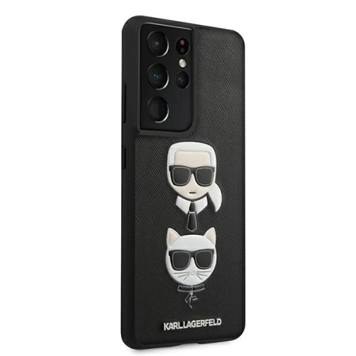 Etui Karl Lagerfeld KLHCS21LSAKICKCBK Samsung Galaxy S21 Ultra czarny/black hardcase Saffiano Ikonik Karl&Choupette Head