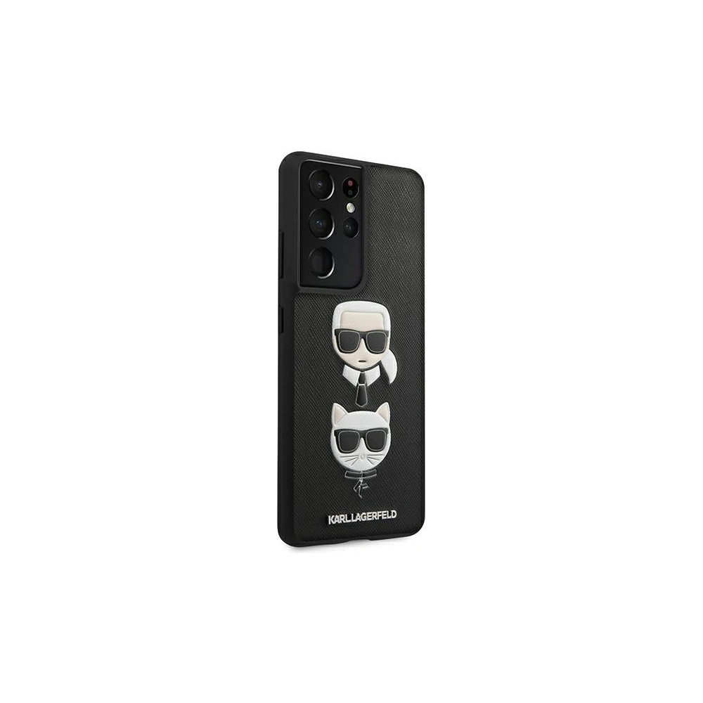 Wholesale Karl Lagerfeld KLHCS21LSAKICKCBK Samsung Galaxy S21 Ultra black hardcase Saffiano Ikonik Karl&Choupette Head - KLD441BLK - {ean13} - Hurt