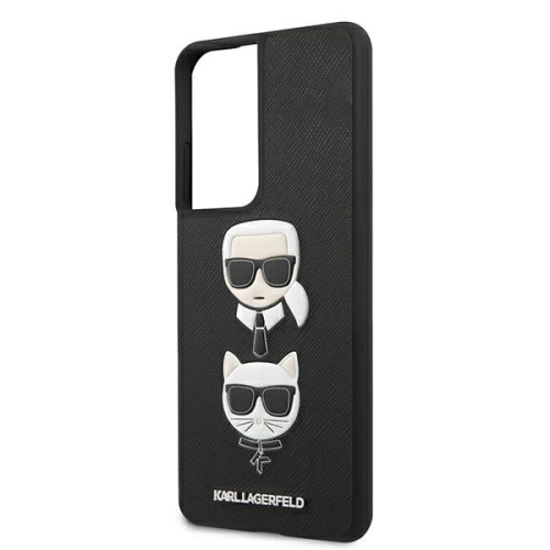 Etui Karl Lagerfeld KLHCS21LSAKICKCBK Samsung Galaxy S21 Ultra czarny/black hardcase Saffiano Ikonik Karl&Choupette Head
