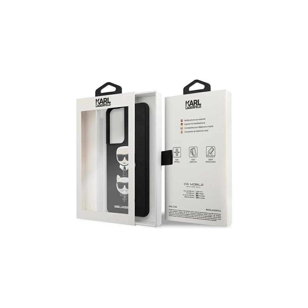 Wholesale Karl Lagerfeld KLHCS21LSAKICKCBK Samsung Galaxy S21 Ultra black hardcase Saffiano Ikonik Karl&Choupette Head - KLD441BLK - {ean13} - Hurt