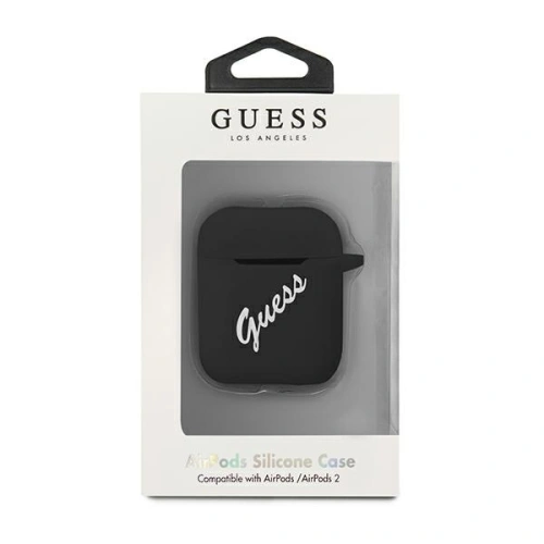 Etui Guess GUACA2LSVSBW Apple AirPods cover czarno biały/black white Silicone Vintage