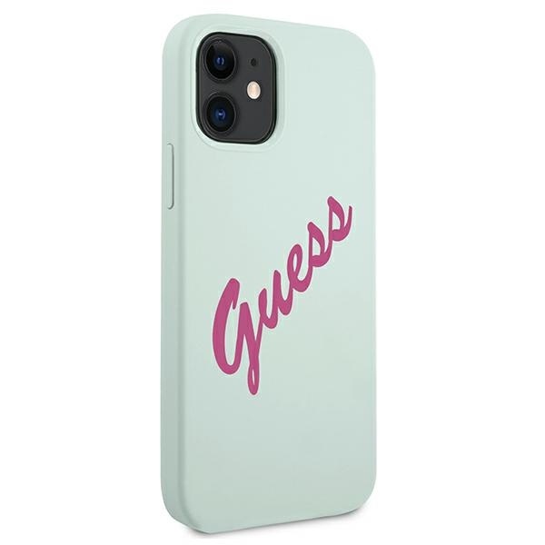 Kryt Guess GUHCP12SLSVSBF Apple iPhone 12 mini blue fuschia hardcase Silicone Vintage