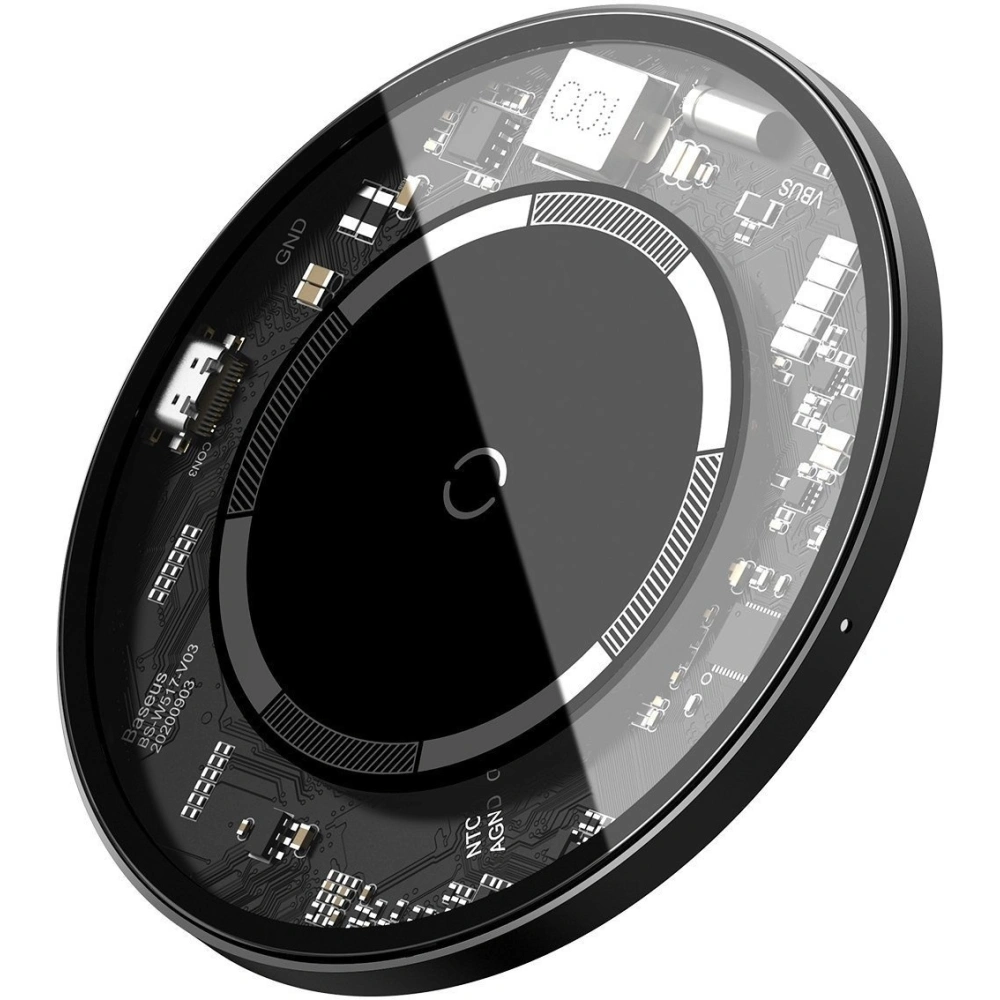 Wholesale Baseus Simple 15W wireless induction charger with magnet (transparent) - BSU2013CL - {ean13} - Hurt
