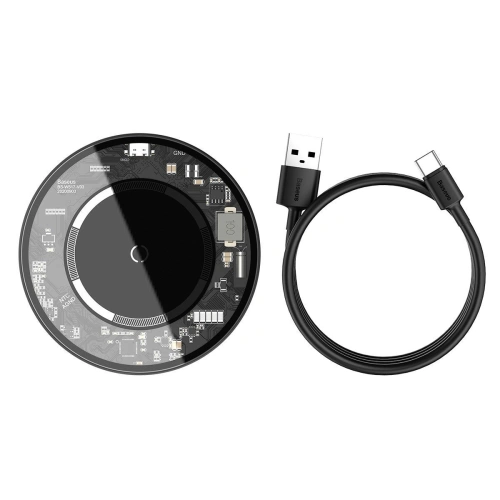 Bezprzewodowa ładowarka indukcyjna z magnesem Baseus Simple 15W (przezroczysta)