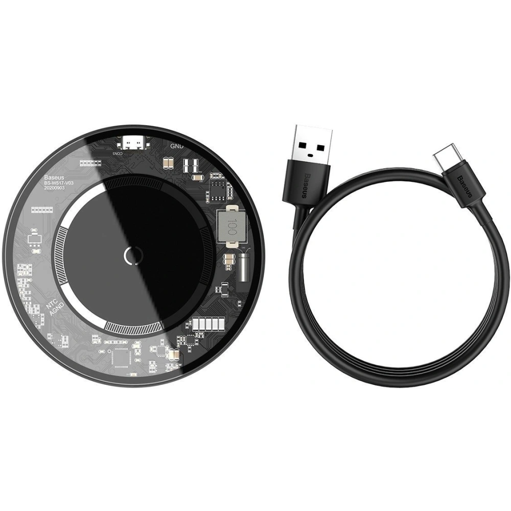 Hurtownia GSM - Bezprzewodowa ładowarka indukcyjna z magnesem Baseus Simple 15W (przezroczysta) - BSU2013CL - {ean13} - Hurt