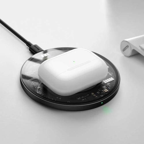 Bezprzewodowa ładowarka indukcyjna z magnesem Baseus Simple 15W (przezroczysta)