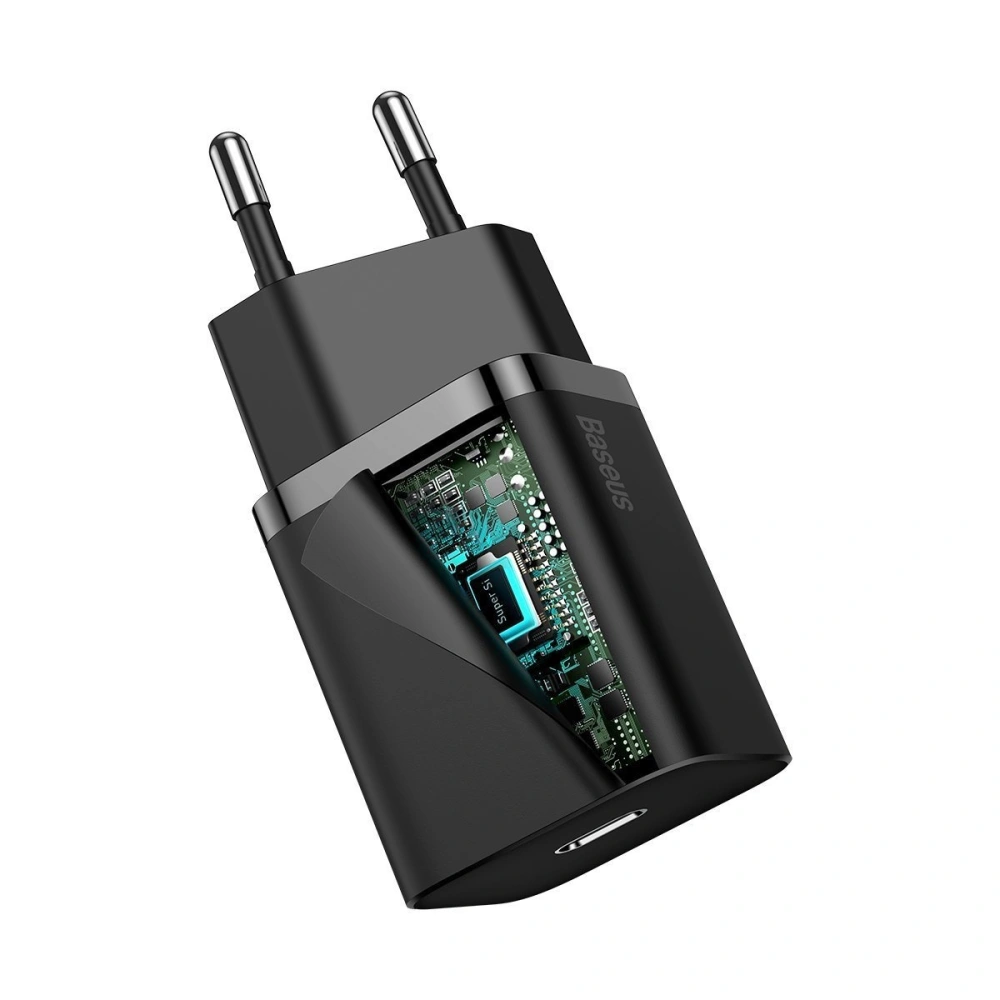 Hurtownia GSM - Ładowarka sieciowa Baseus Super Si Quick Charger 1C 20W z przewodem USB-C do Lightning 1m (czarna) - BSU2027BLK - {ean13} - Hurt