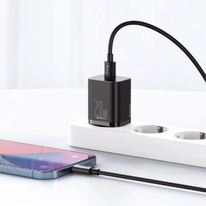 Hurtownia GSM - Ładowarka sieciowa Baseus Super Si Quick Charger 1C 20W z przewodem USB-C do Lightning 1m (czarna) - BSU2027BLK - {ean13} - Hurt