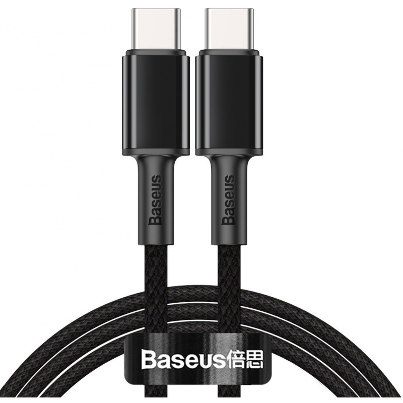 Baseus Distributor - 6953156231979 - BSU2028BLK - USB-C to USB-C Cable Baseus High Density Braided, 100W, 1m (Black) - B2B homescreen