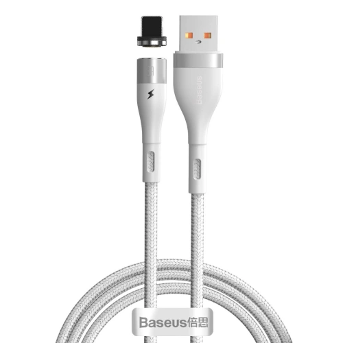 Kabel magnetyczny USB - Lightning Baseus Zinc 2.4A 1m (Biały)