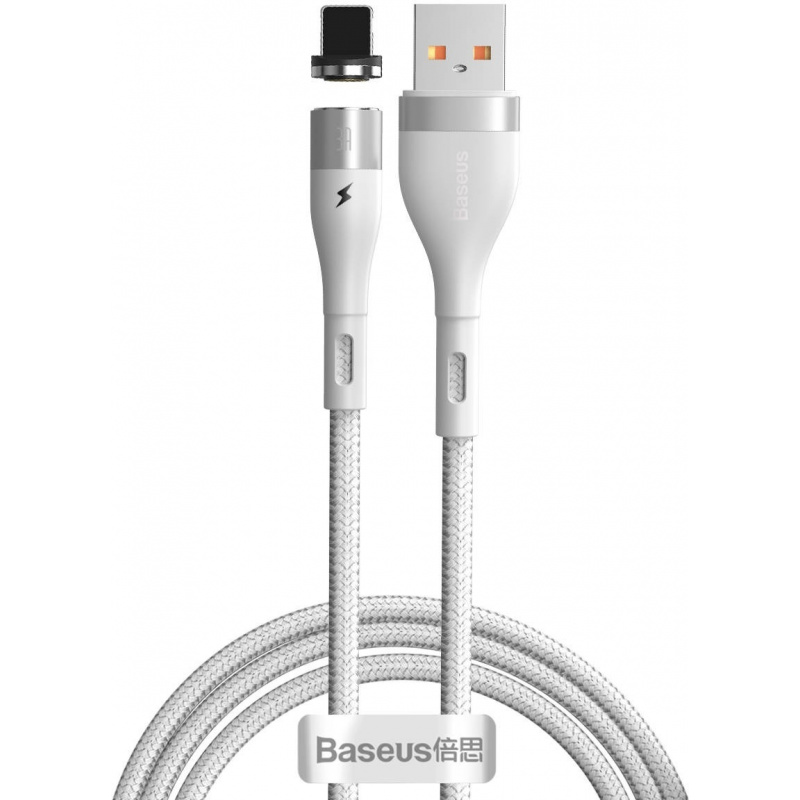 Baseus Distributor - 6953156229778 - BSU2032WHT - USB magnetic cable - Lightning Baseus Zinc 2.4A 1m (white) - B2B homescreen