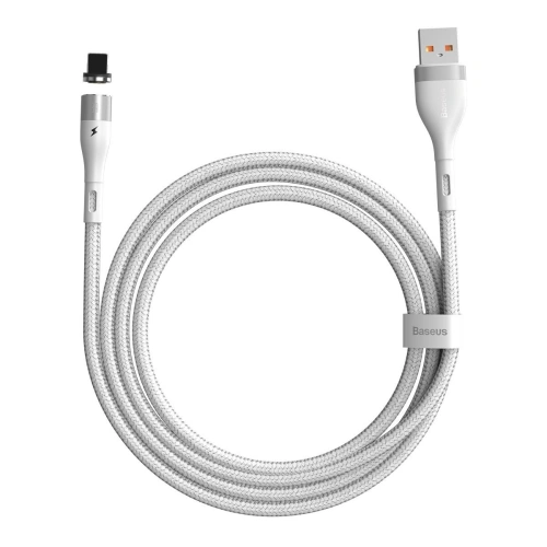 Kabel magnetyczny USB - Lightning Baseus Zinc 2.4A 1m (Biały)