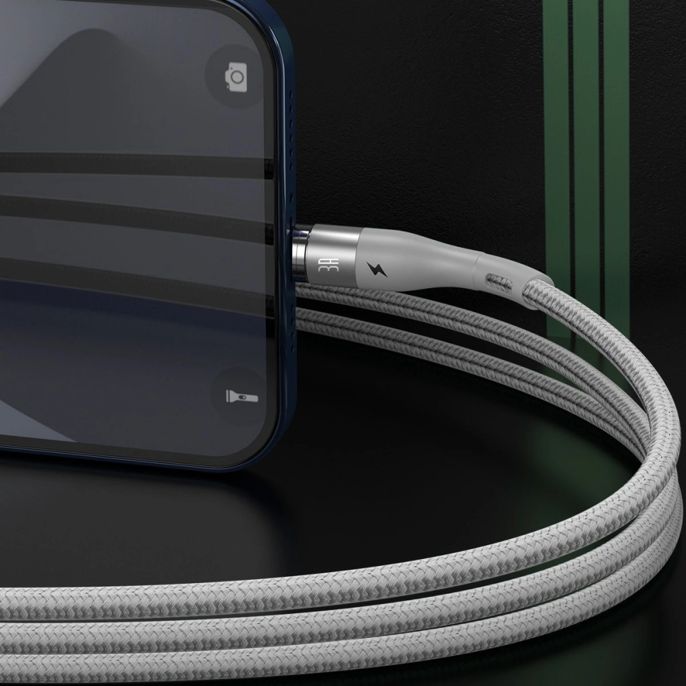 Hurtownia GSM - Kabel magnetyczny USB - Lightning Baseus Zinc 2.4A 1m (Biały) - BSU2032WHT - {ean13} - Hurt
