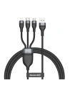 Kabel USB 3w1 Baseus Flash Series, USB-C + micro USB + Lightning, 40W, 5A, 1.2m (czarny)