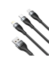 Hurtownia GSM - Kabel USB 3w1 Baseus Flash Series, USB-C + micro USB + Lightning, 40W, 5A, 1.2m (czarny) - BSU2033BLK - {ean13} - Hurt