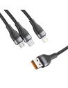 Hurtownia GSM - Kabel USB 3w1 Baseus Flash Series, USB-C + micro USB + Lightning, 40W, 5A, 1.2m (czarny) - BSU2033BLK - {ean13} - Hurt