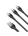 Hurtownia GSM - Kabel USB 3w1 Baseus Flash Series, USB-C + micro USB + Lightning, 40W, 5A, 1.2m (czarny) - BSU2033BLK - {ean13} - Hurt