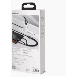 Kabel USB 3w1 Baseus Flash Series, USB-C + micro USB + Lightning, 40W, 5A, 1.2m (czarny)