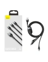 Hurtownia GSM - Kabel USB 3w1 Baseus Flash Series, USB-C + micro USB + Lightning, 40W, 5A, 1.2m (czarny) - BSU2033BLK - {ean13} - Hurt