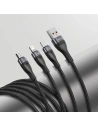 Wholesale 3in1 USB cable Baseus Flash Series, USB-C + micro USB + Lightning, 40W, 5A, 1.2m (black) - BSU2033BLK - {ean13} - Hurt