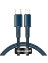 Kabel USB-C do Lightning Baseus High Density Braided, 20W, 5A, PD, 1m (niebieski)