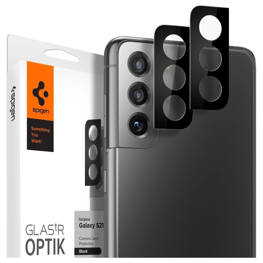Hurtownia GSM - Szkło hartowane na aparat Spigen Optik Camera Lens Samsung Galaxy S21+ Plus Black - SPN1476BLK - {ean13} - Hurt