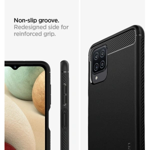 Wholesale Spigen Rugged Armor Samsung Galaxy A12 Matte Black - SPN1481BLK - {ean13} - Hurt