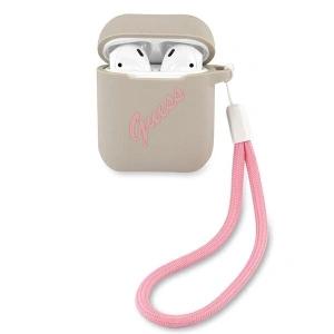 Hurtownia GSM - Etui Guess GUACA2LSVSGP Apple AirPods cover szaro różowy/grey pink Silicone Vintage - GUE868GRYPNK - {ean13} - Hurt