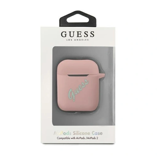 Etui Guess GUACA2LSVSPG Apple AirPods cover różowo zielony/pink green Silicone Vintage