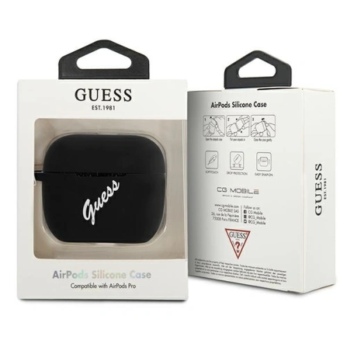Etui Guess GUACAPLSVSBW Apple AirPods Pro cover czarno biały/black white Silicone Vintage