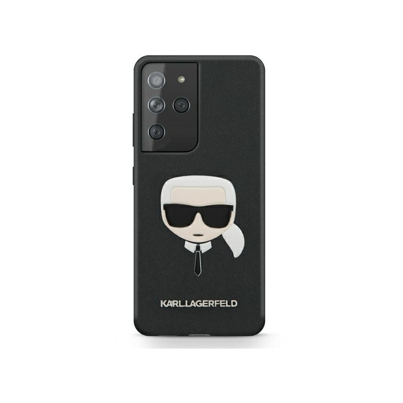 Karl Lagerfeld Distributor - 3700740496718 - KLD446BLK - Karl Lagerfeld KLHCS21LSAKHBK Samsung Galaxy S21 Ultra black hardcase Saffiano Ikonik Karl`s Head - B2B homescreen