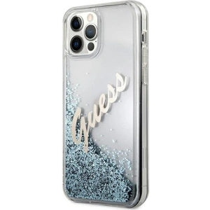 Hurtownia GSM - Etui Guess GUHCP12LGLVSBL Apple iPhone 12 Pro Max niebieski/blue hardcase Glitter Vintage Script - GUE874BLU - {ean13} - Hurt