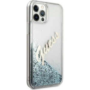 Hurtownia GSM - Etui Guess GUHCP12LGLVSBL Apple iPhone 12 Pro Max niebieski/blue hardcase Glitter Vintage Script - GUE874BLU - {ean13} - Hurt