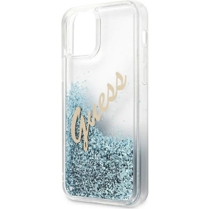 Hurtownia GSM - Etui Guess GUHCP12LGLVSBL Apple iPhone 12 Pro Max niebieski/blue hardcase Glitter Vintage Script - GUE874BLU - {ean13} - Hurt