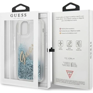 Hurtownia GSM - Etui Guess GUHCP12LGLVSBL Apple iPhone 12 Pro Max niebieski/blue hardcase Glitter Vintage Script - GUE874BLU - {ean13} - Hurt