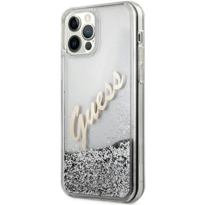 Hurtownia GSM - Etui Guess GUHCP12LGLVSSI Apple iPhone 12 Pro Max srebrny/silver hardcase Glitter Vintage Script - GUE877SLV - {ean13} - Hurt