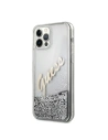 Wholesale Guess GUHCP12LGLVSSI Apple iPhone 12 Pro Max silver hardcase Glitter Vintage Script - GUE877SLV - {ean13} - Hurt