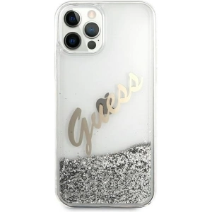 Hurtownia GSM - Etui Guess GUHCP12LGLVSSI Apple iPhone 12 Pro Max srebrny/silver hardcase Glitter Vintage Script - GUE877SLV - {ean13} - Hurt