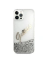 Wholesale Guess GUHCP12LGLVSSI Apple iPhone 12 Pro Max silver hardcase Glitter Vintage Script - GUE877SLV - {ean13} - Hurt