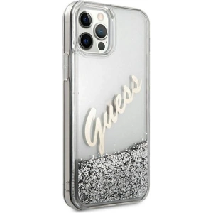 Hurtownia GSM - Etui Guess GUHCP12LGLVSSI Apple iPhone 12 Pro Max srebrny/silver hardcase Glitter Vintage Script - GUE877SLV - {ean13} - Hurt