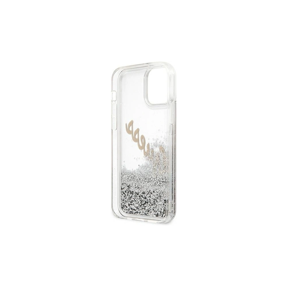 Wholesale Guess GUHCP12LGLVSSI Apple iPhone 12 Pro Max silver hardcase Glitter Vintage Script - GUE877SLV - {ean13} - Hurt