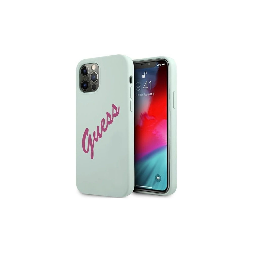 Hurtownia GSM - Etui Guess GUHCP12LLSVSBF Apple iPhone 12 Pro Max niebieski fuksja/blue fuschia hardcase Silicone Vintage - GUE878BLUFCS - {ean13} - Hurt