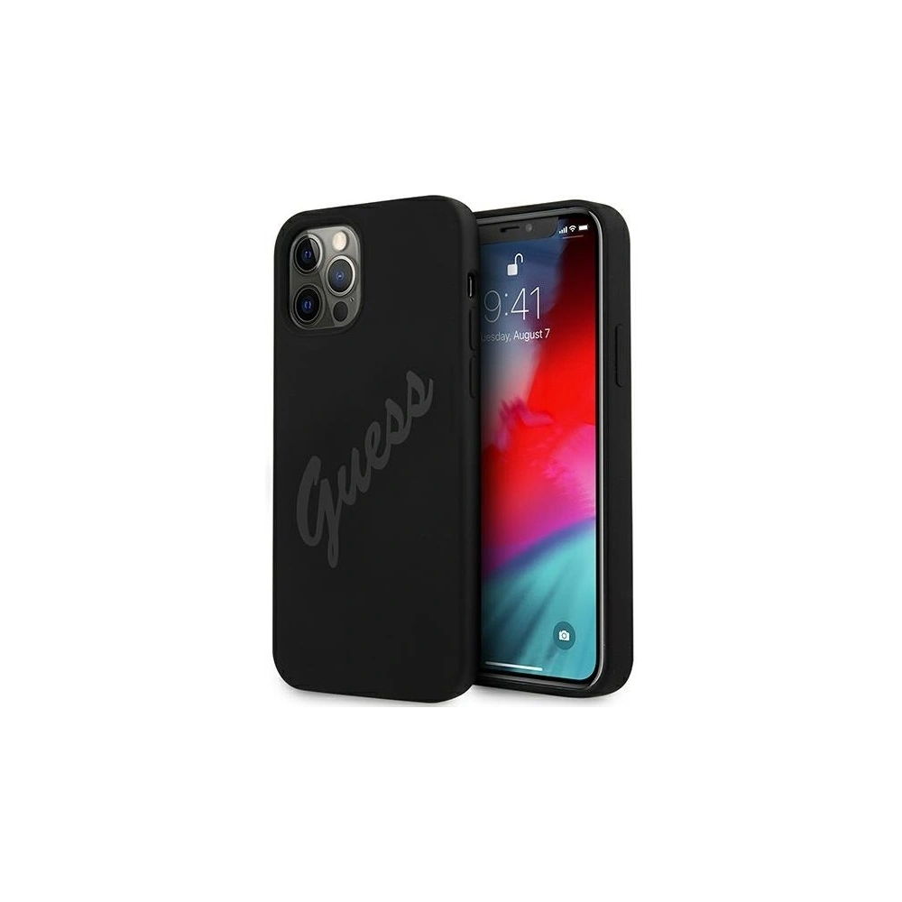 Hurtownia GSM - Etui Guess GUHCP12LLSVSBK Apple iPhone 12 Pro Max czarny/black hardcase Script Vintage - GUE879BLK - {ean13} - Hurt