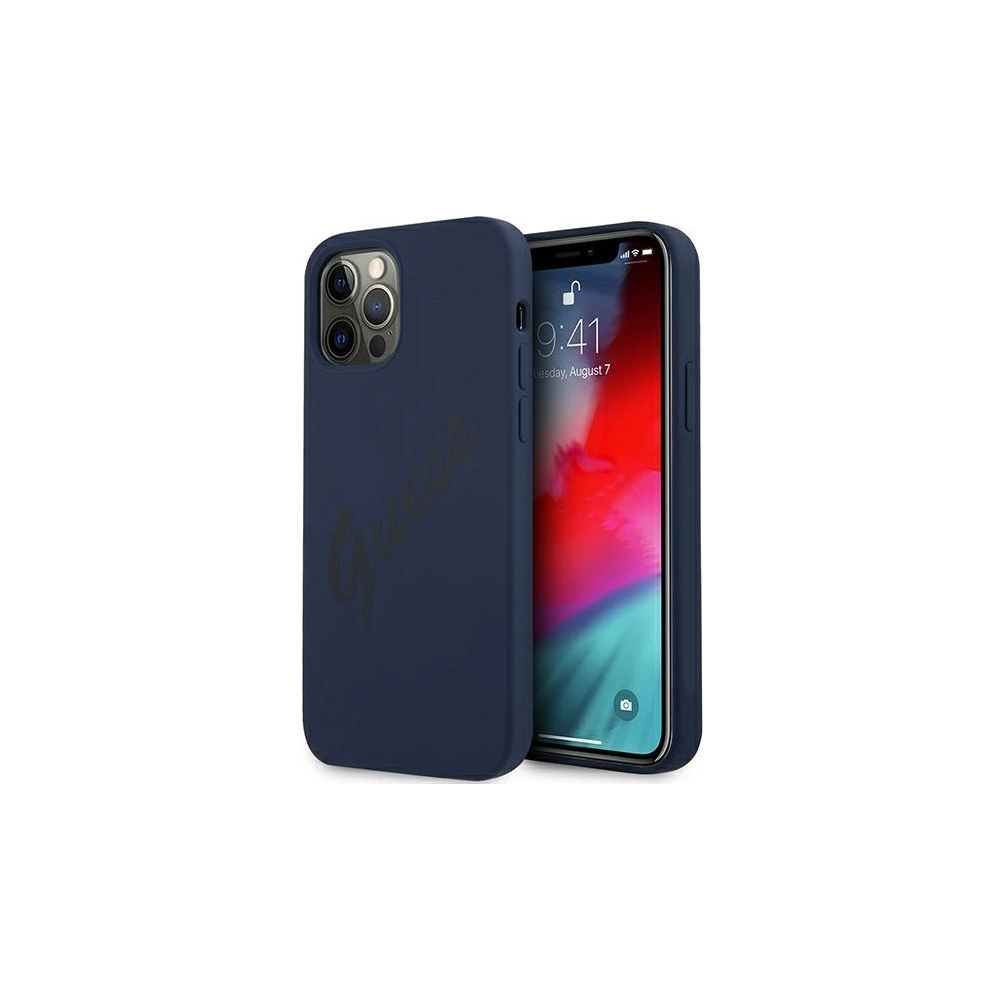 Wholesale Guess GUHCP12LLSVSBL Apple iPhone 12 Pro Max blue hardcase Script Vintage - GUE880BLU - {ean13} - Hurt