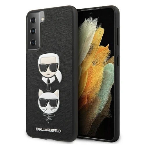 Etui Karl Lagerfeld KLHCS21MSAKICKCBK Samsung Galaxy S21+ Plus czarny/black hardcase Saffiano Ikonik Karl&Choupette Head