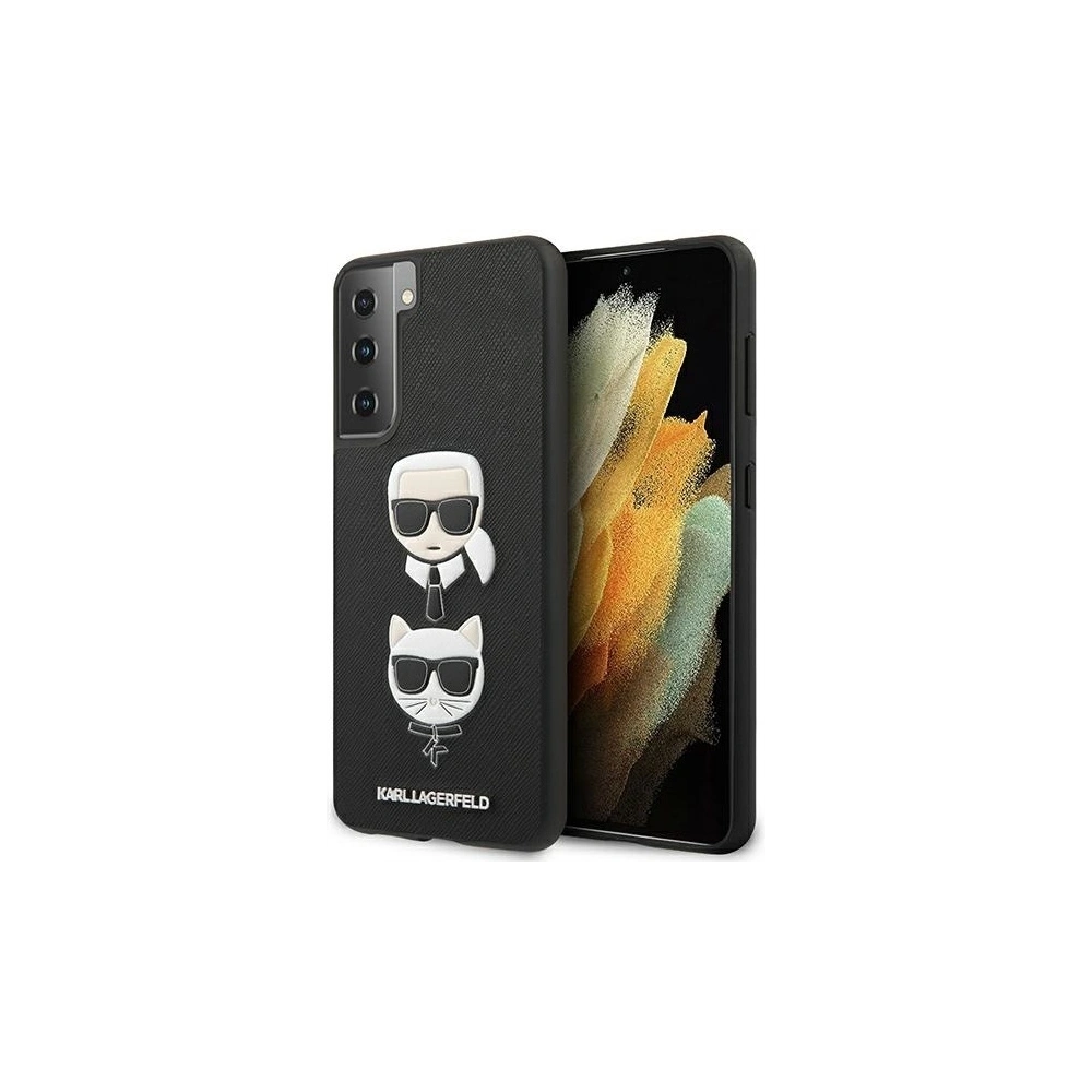 Hurtownia GSM - Etui Karl Lagerfeld KLHCS21MSAKICKCBK Samsung Galaxy S21+ Plus czarny/black hardcase Saffiano Ikonik Karl&Choupette Head - KLD453BLK - {ean13} - Hurt