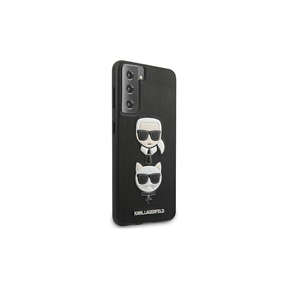 Wholesale Karl Lagerfeld KLHCS21MSAKICKCBK Samsung Galaxy S21+ Plus black hardcase Saffiano Ikonik Karl&Choupette Head - KLD453BLK - {ean13} - Hurt